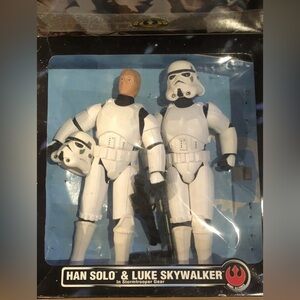 90’s STAR WARS HANS SOLO & LUKE SKYWALKER LIMITED EDITION LARGE ACTION FIGURES